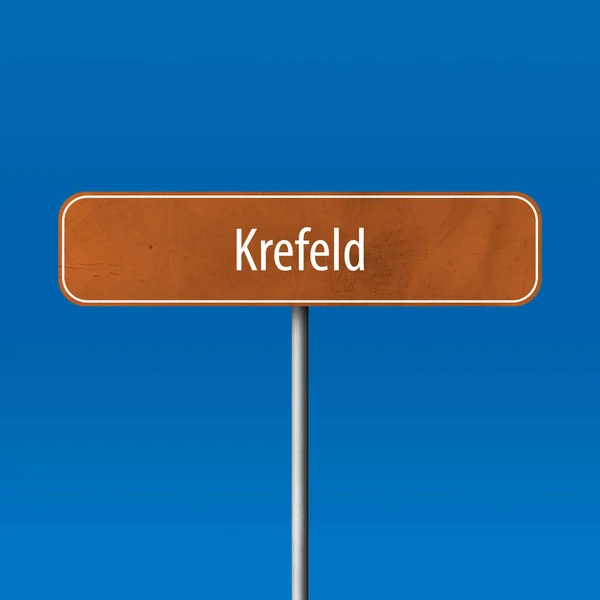 Sinal Cidade Krefeld Sinal Lugar Nome — Fotografia de Stock