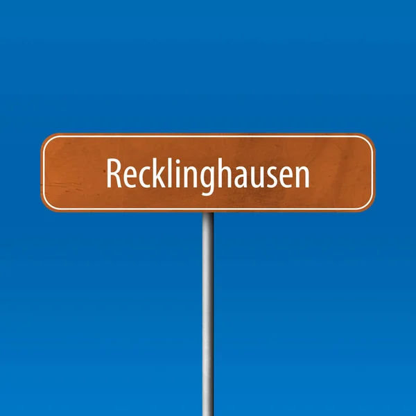 Πόλης Του Recklinghausen Υπογράψει Τοπωνύμιο Πινακίδα — Φωτογραφία Αρχείου