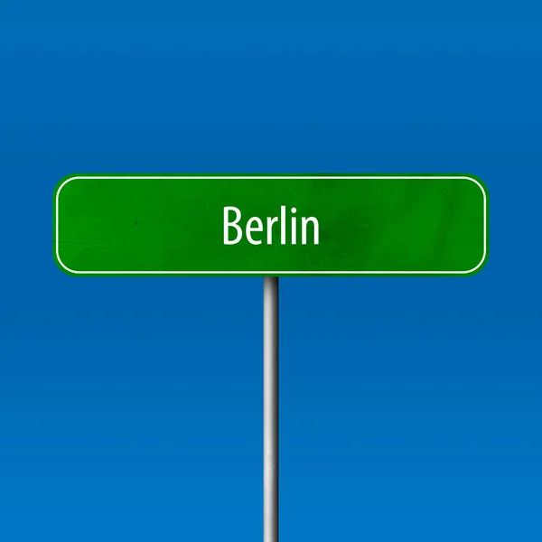Berlin Şehir Işareti Yer Adı Işareti — Stok fotoğraf