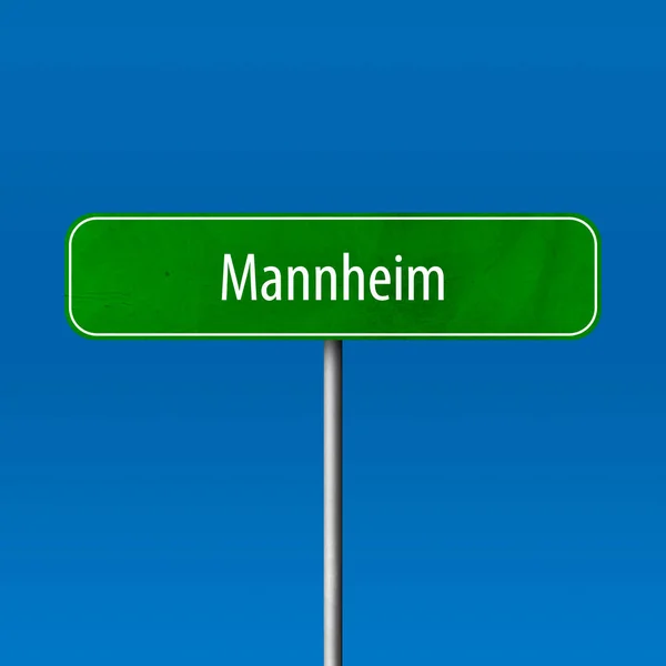 Mannheim Stad Teken Plaatsnaam Teken — Stockfoto