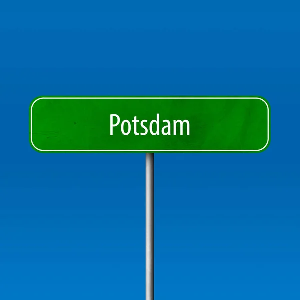 波茨坦镇标志地方 名字标志 — 图库照片