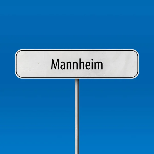 Mannheim Cartello Della Città Cartello Con Nome Della Località — Foto Stock