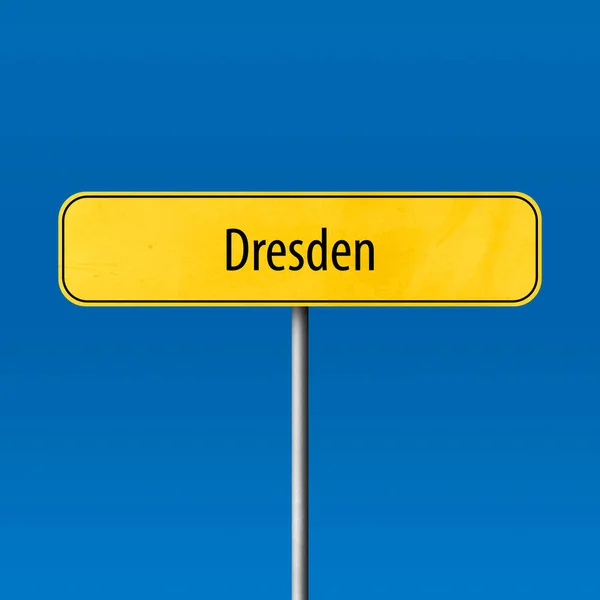 Dresden Sinal Cidade Sinal Nome Local — Fotografia de Stock