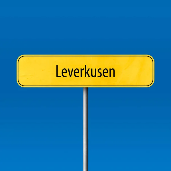 Leverkusen Staden Tecken Plats Namn Tecken — Stockfoto