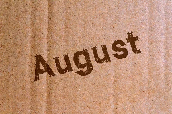 August Carton Cardboard Brown Letters — Stock Photo, Image