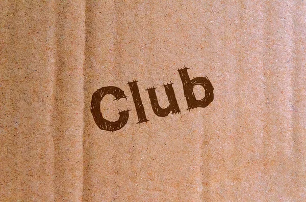 Club Cartón Cartón Con Letras Marrones —  Fotos de Stock