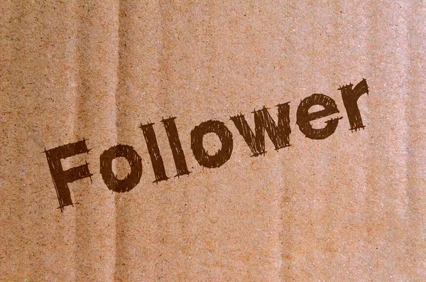 Follower Carton Carton Avec Lettres Marron — Photo