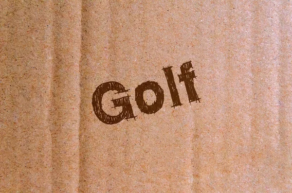 Golf Carton Cardboard Brown Letters — Stock Photo, Image