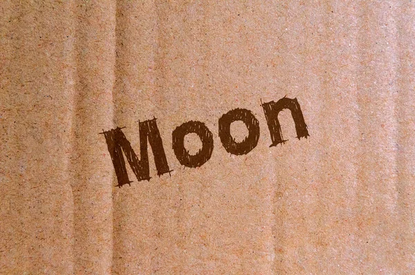 Měsíc Karton Lepenka Hnědou Dopisy — Stock fotografie