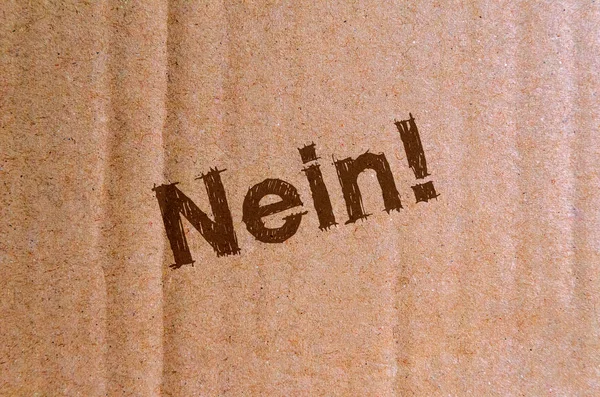 Nein Carton Cardboard Brown Letters — Stock Photo, Image