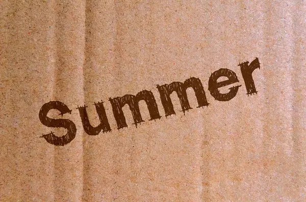 Summer Carton Cardboard Brown Letters — Stock Photo, Image