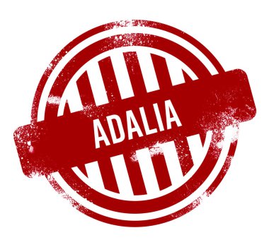 Adalia'da - kırmızı grunge düğme, damga