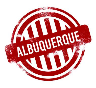 Albuquerque - kırmızı grunge düğme, damga