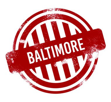 Baltimore - kırmızı grunge düğme, damga