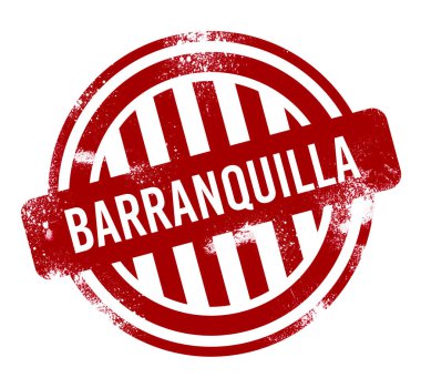 Barranquilla - kırmızı grunge düğme, damga