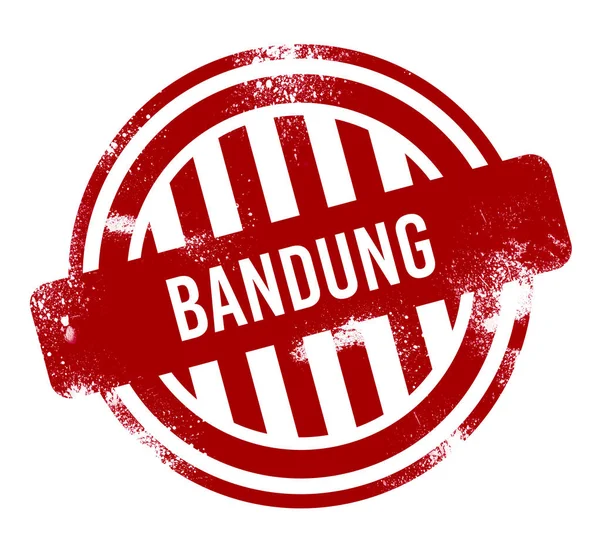 Bandung Rode Grunge Knop Stempel — Stockfoto