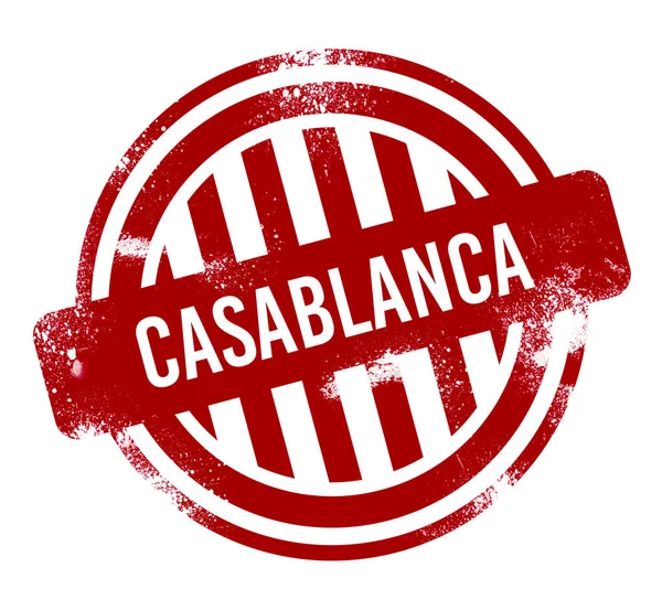 Casablanca Rode Grunge Knop Stempel — Stockfoto