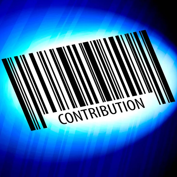 Contribuição Código Barras Com Fundo Azul — Fotografia de Stock