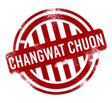 Changwat Chuon - kırmızı grunge düğme, damga