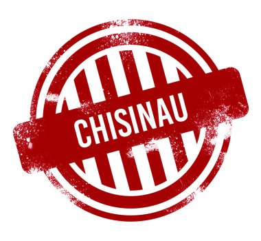 Chisinau - kırmızı grunge düğme, damga