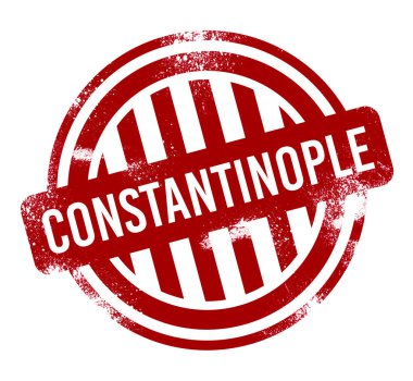 Constantinople - kırmızı grunge düğme, damga