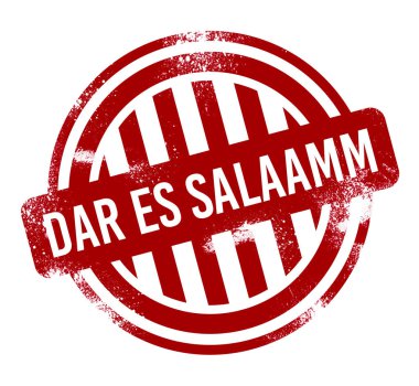 Dar Es Salaam - Kırmızı grunge düğmesi, damga