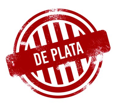 De Plata - kırmızı grunge düğme, damga