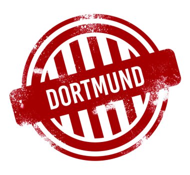 Dortmund - kırmızı grunge düğme, damga