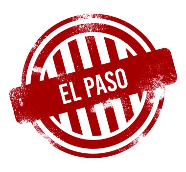 El Paso - kırmızı grunge düğme, damga