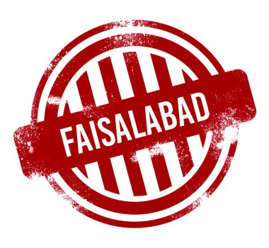 Faisalabad - kırmızı grunge düğme, damga