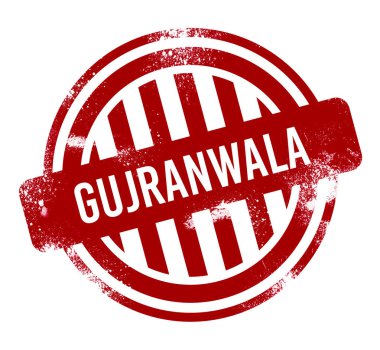 Gujranwala - kırmızı grunge düğme, damga