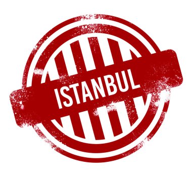 Istanbul - kırmızı grunge düğme, damga