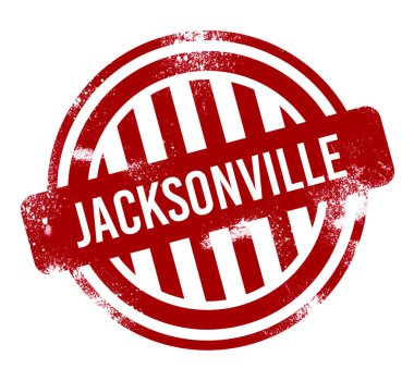 Jacksonville - kırmızı grunge düğme, damga