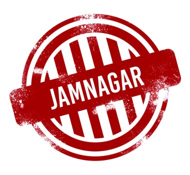 Jamnagar - kırmızı grunge düğme, damga