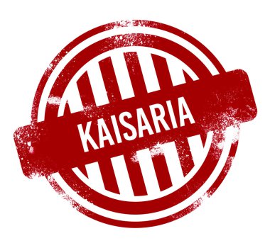 Kaisaria - kırmızı grunge düğme, damga