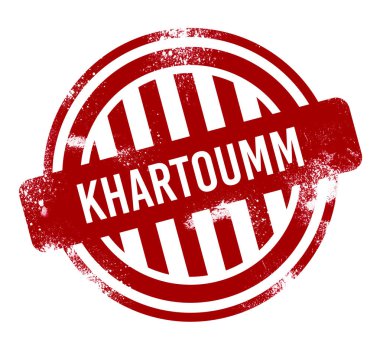 Khartoumm - kırmızı grunge düğme, damga