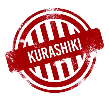 Kurashiki - kırmızı grunge düğme, damga