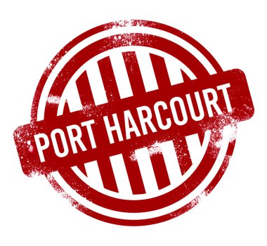 Port Harcourt - kırmızı grunge düğme, damga