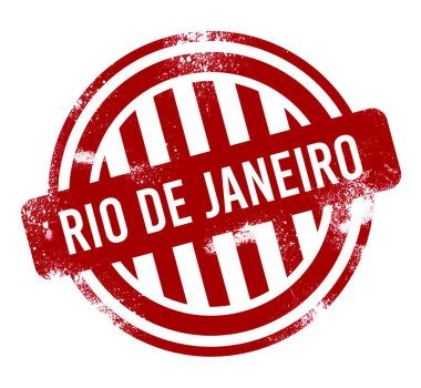 Rio De Janeiro - kırmızı grunge düğme, damga