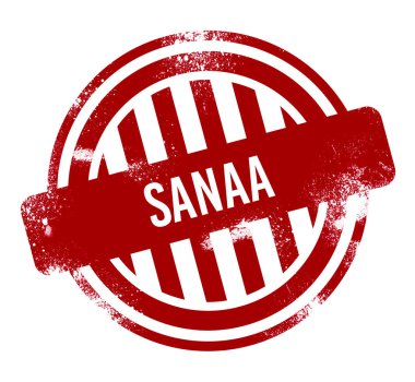 Sanaa - kırmızı grunge düğme, damga