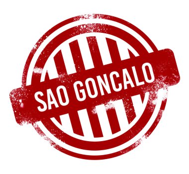 Sao Goncalo - kırmızı grunge düğme, damga
