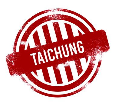 Taichung - kırmızı grunge düğme, damga