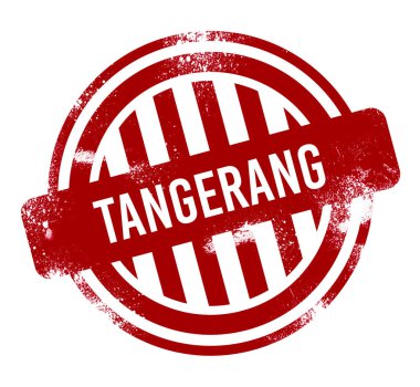 Tangerang - kırmızı grunge düğme, damga