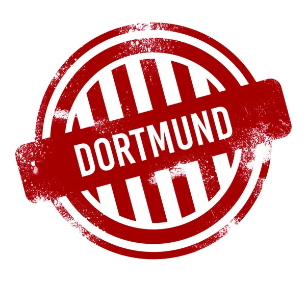 Dortmund Kırmızı Grunge Düğme Damga — Stok fotoğraf