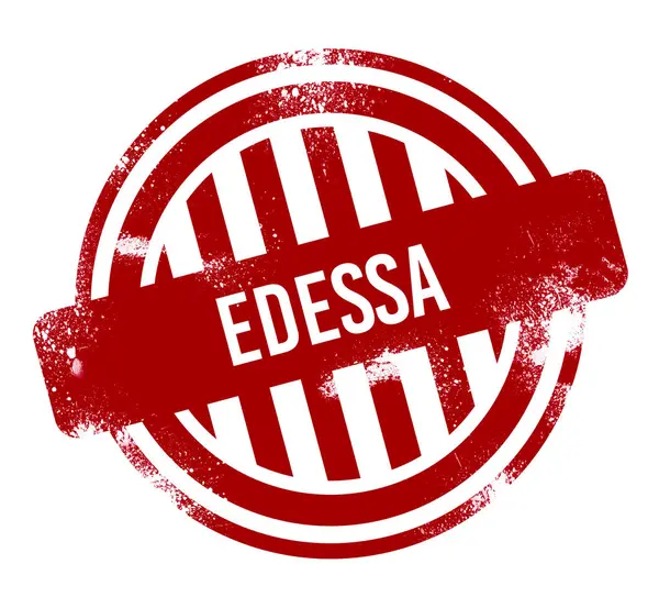 Edessa - kırmızı grunge düğme, damga