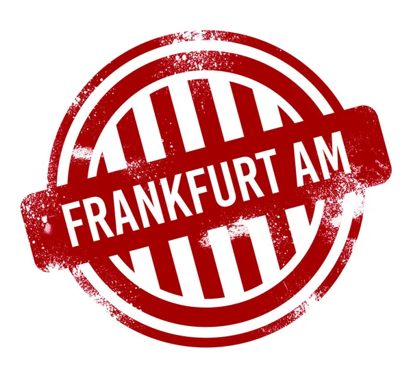 Frankfurt Main Przycisk Czerwony Grunge Sygnatura — Zdjęcie stockowe