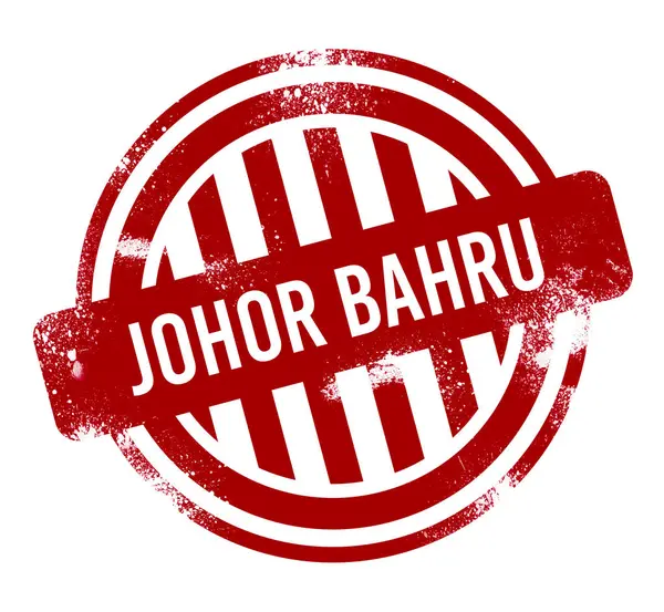 Johor Bahru Grunge Κόκκινο Κουμπί Σφραγίδα — Φωτογραφία Αρχείου