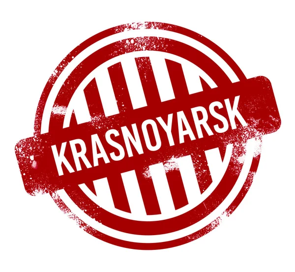Krasnojarsk Röd Grunge Knappen Stämpel — Stockfoto