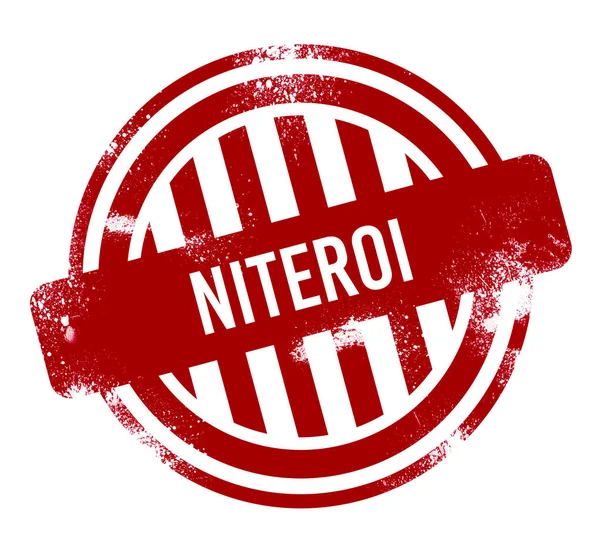 Niteroi Rød Grunge Knapp Stempel – stockfoto