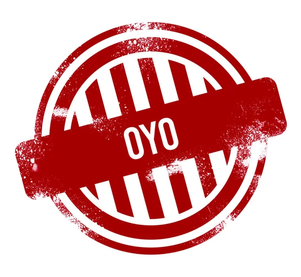 Oyo Rode Grunge Knop Stempel — Stockfoto